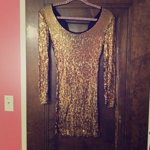 A gold dress